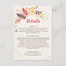 野生の森の花シダの葉結婚の エンクロージャーカード