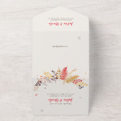 野生の森の花シダの葉結婚の オールインワン招待状 (外側)