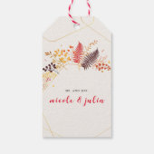 野生の森の花シダの葉結婚の ギフトタグ (裏面)