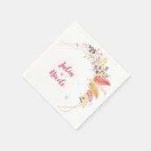 野生の森の花シダの葉結婚の スタンダードカクテルナプキン (角)