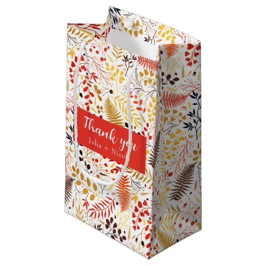 野生の森の花シダの葉結婚の スモールペーパーバッグ (正面アングル)