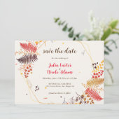 野生の森の花シダの葉結婚の セーブザデート (スタンド正面)