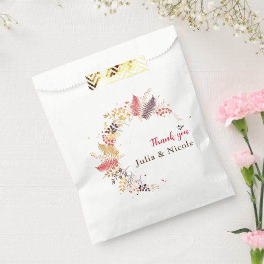 野生の森の花シダの葉結婚の フェイバーバッグ (封をした状態)