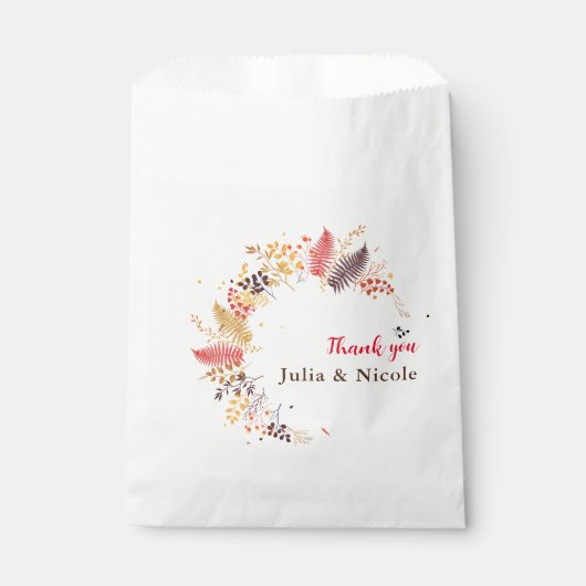 野生の森の花シダの葉結婚の フェイバーバッグ (正面)