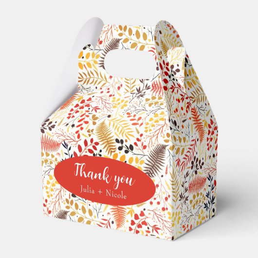 野生の森の花シダの葉結婚の フェイバーボックス (正面サイド)