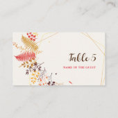 野生の森の花シダの葉結婚の プレイスカード (裏面)