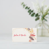 野生の森の花シダの葉結婚の プレイスカード (スタンド正面)