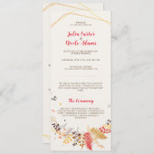 野生の森の花シダの葉結婚の プログラム (正面/裏面)