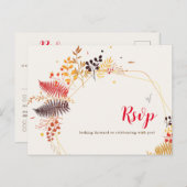 野生の森の花シダの葉結婚の ポストカード (正面/裏面)