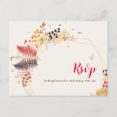 野生の森の花シダの葉結婚の ポストカード (正面)