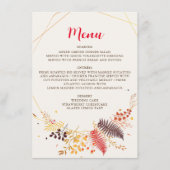 野生の森の花シダの葉結婚の メニュー (正面)