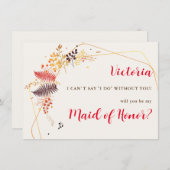 野生の森の花シダの葉結婚の メニュー (正面/裏面)