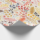 野生の森の花シダの葉結婚の ラッピングペーパー (角)