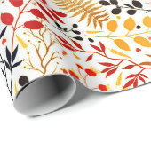 野生の森の花シダの葉結婚の ラッピングペーパー (ロールコーナー)