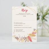 野生の森の花シダの葉結婚の 出欠カード (スタンド正面)