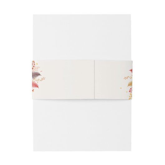 野生の森の花シダの葉結婚の 招待状ベリーバンド (裏面例)