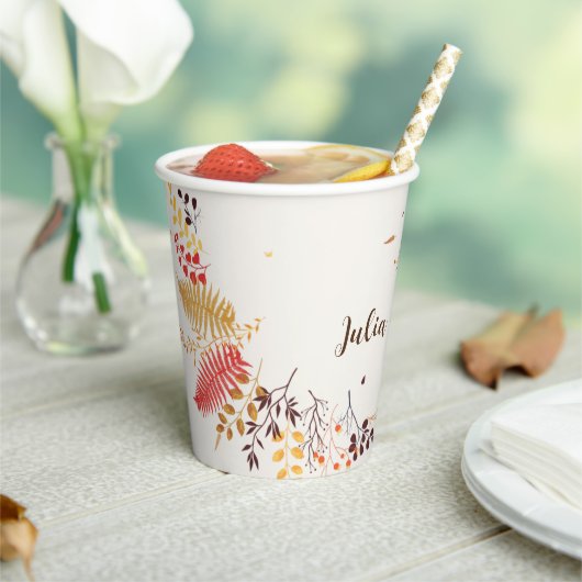 野生の森の花シダの葉結婚の 紙コップ (インサイチュ)