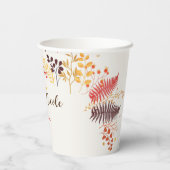 野生の森の花シダの葉結婚の 紙コップ (裏面)