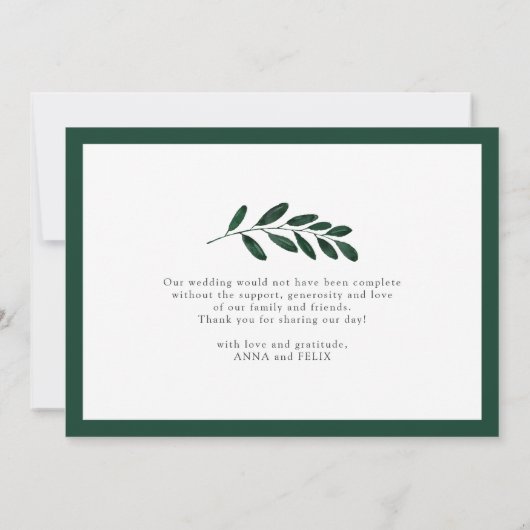 野生の森 |の結婚フォトフラットサンキューカード サンキューカード (裏面)