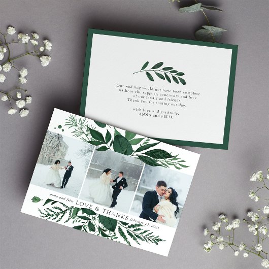 野生の森 |の結婚フォトフラットサンキューカード サンキューカード