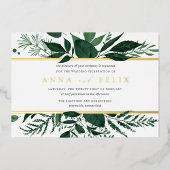 野生の森 |グリーンボタニカル結婚ズ 箔招待状 (正面)