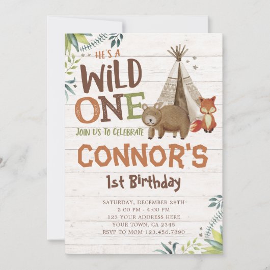 野生の森、部族 招待状 (正面)