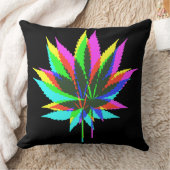 野生の植物の葉 – ネオン色+あなたのアイディア クッション (ブランケット)