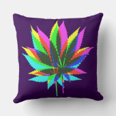 野生の植物の葉 – ネオン色+あなたのアイディア クッション (裏面)