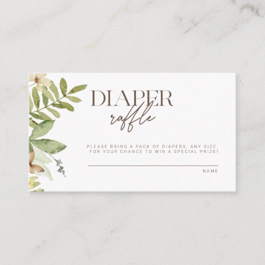 野生の植物性おむつ素朴ラッフル エンクロージャーカード (正面)