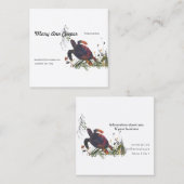 野生の水彩画のモダンでエキゾチックなカメ スクエア名刺 (正面/裏面)