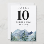 野生の水彩画ウェディングテーブルナンバーカード 招待状 (裏面)