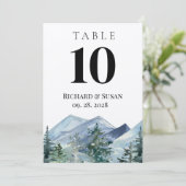 野生の水彩画ウェディングテーブルナンバーカード 招待状 (スタンド正面)