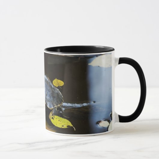 野生の池のスライダーのカメ マグカップ (右)