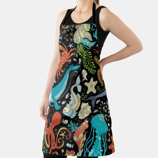 野生の海の生活：カラフルヴィンテージ。 エプロン (インサイチュ)