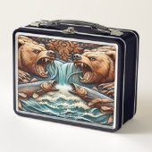 野生の海域でストーカー行為を行う無防備な捕食者 メタルランチボックス (正面)