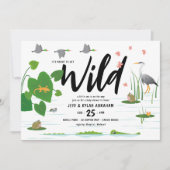 野生の湿地の生き物の赤ちゃんシャワー 招待状 (正面)