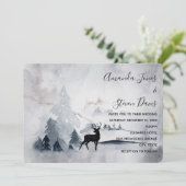 野生の灰色の水の色のトナカイ結婚 招待状 (スタンド正面)