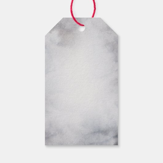 野生の灰色の水色のクリスマスにトナカイ ギフトタグ (裏面)