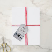 野生の灰色の水色のクリスマスにトナカイ ギフトタグ (より糸付き)