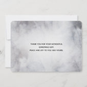 野生の灰色の水色のクリスマスにトナカイ サンキューカード (裏面)