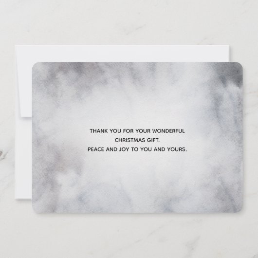 野生の灰色の水色のクリスマスにトナカイ サンキューカード (裏面)