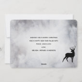 野生の灰色の水色のクリスマスにトナカイ シーズンカード (裏面)