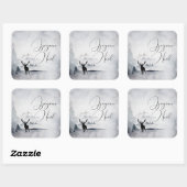 野生の灰色の水色のクリスマスにトナカイ スクエアシール (シート)