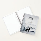 野生の灰色の水色のクリスマスにトナカイ ノートブック (内部)