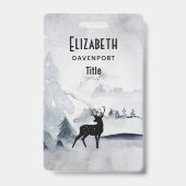 野生の灰色の水色のクリスマスにトナカイ バッジ (裏面)