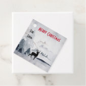 野生の灰色の水色のクリスマスにトナカイ フェイバータグ (インサイチュ)