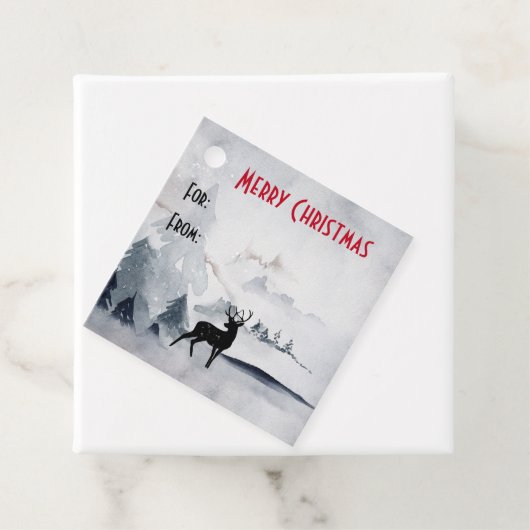 野生の灰色の水色のクリスマスにトナカイ フェイバータグ (インサイチュ)