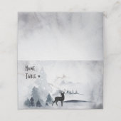 野生の灰色の水色のクリスマスにトナカイ プレイスカード (外部開封)