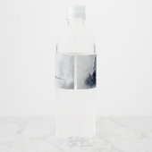 野生の灰色の水色のクリスマスにトナカイ ペットボトルラベル (裏面)