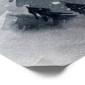 野生の灰色の水色のクリスマスにトナカイ ポスター (角)